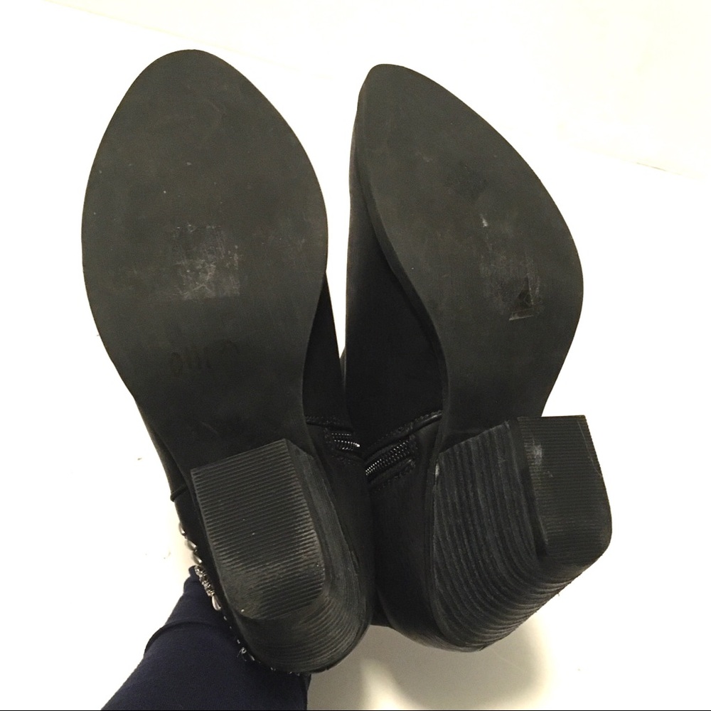 Call It Spring Embellished Studded Booties Black 9 - Picture 6 of 8